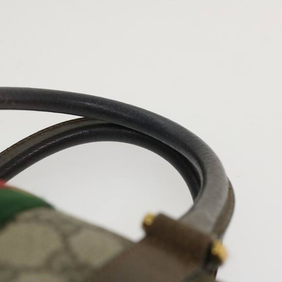 GUCCI GG Canvas Web Sherry Line Hand Bag Beige Red Green 98 02 006 Auth ki2795 - Picture 8 of 16